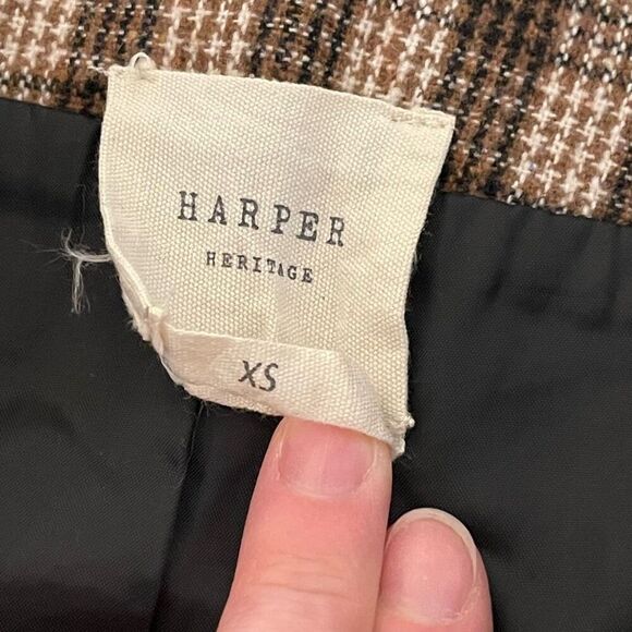 Harper Plaid Brown Mini Skirt Size XS - Picture 7 of 11